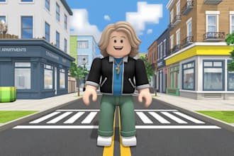 do roblox game character animation, avatar character in a unique style