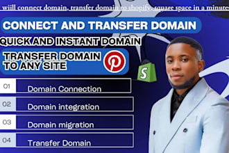 connect transfer domain to shopify, wix squarespace in  minutes