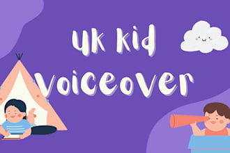 record UK kid voiceover for youtube narration, commercial and audiobook
