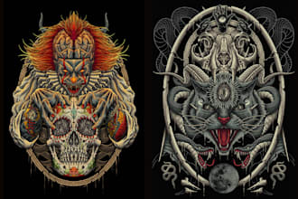 draw detailed dark tattoo horror creepy art illustration custom tattoo design