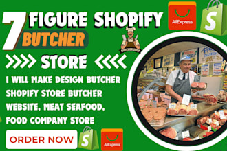 design butcher shopify store butcher website, meat seafood, food company store