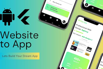 convert your website into android and ios apps using flutter and publish