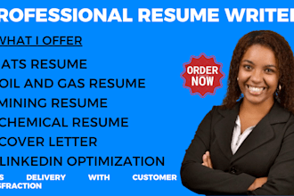 craft oil and gas resume, mining, chemical resume, cover letter and linkedin opt