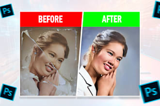 restore your old photo, colorize, repair damages and enhance