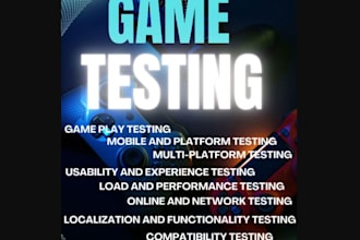 test, review,play your game,program to assure quality QA, game testing services