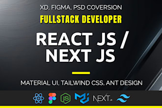 develop website using nextjs material ui ant design and svelte