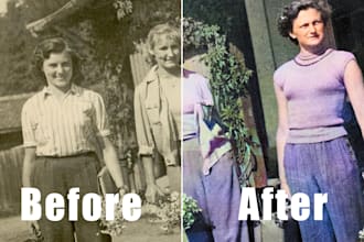 restore old vintage photos, upscale images and do photo colorization