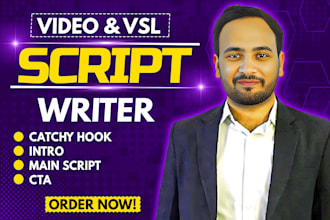 write video script and vsl copywriting for sales video