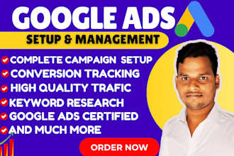 setup and manage  google ads adwords ppc search, display and shopping campaigns