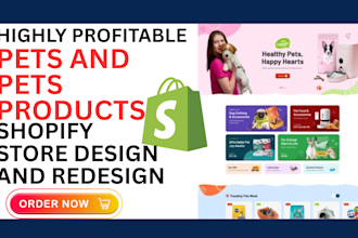 build pet shopify store, pet product dropshipping store pet website design