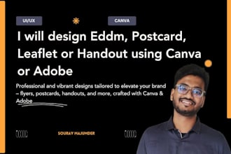 design eddm, postcard, leaflet or handout using canva or adobe