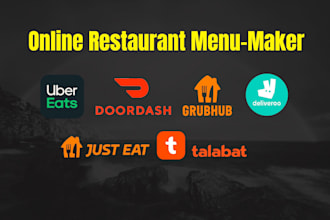 make online restaurant menu for uber eats, deliveroo, just eats and talabat
