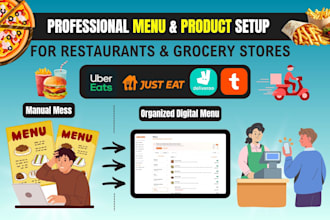 make online restaurant menus for uber eats, deliveroo, just eats and talabat