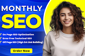 do monthly SEO service with keyword research, onpage, off page with da backlinks