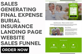design final expense landing page burial insurance funeral insurance website