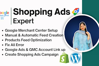 provide complete google shopping ads and merchant center solution