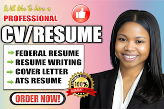 deliver resume writing service, federal resume, ats resume, and cover letter
