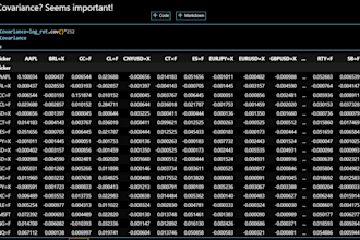 create any statistics tool for finance portfolio optimizer