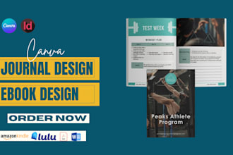 design canva journal, planner, workbook, worksheet, tracker, pdf ebook for KDP