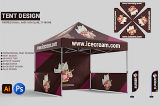 design canopy tent,  tent, table cover and flag