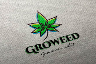 design modern cannabis marijuana or weed logo for you