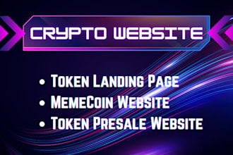create crypto token website, memecoin website, presale ico website