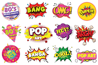design custom pop art, vintage, retro, 80s, 90s, and comic text logo