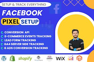 set up facebook meta pixel, conversion API, gtm,  and google analytics 4