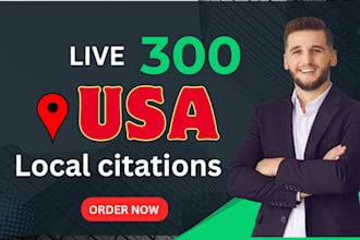 do 300 usa live local citations and directory submission