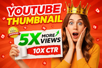 do best clickbait attractive custom catchy youtube thumbnail design in 2 hours