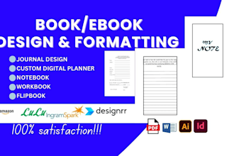 design custom printable digital  journal, planner, notebook,  indesign project