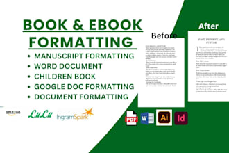 do manuscript book formatting, canva editable ebook design, indesign google doc