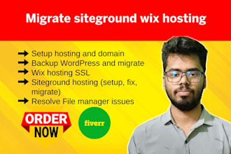 siteground to wix migration hosting, domain setup, cpanel, and SSL