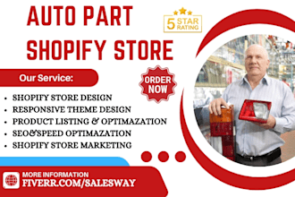 design profitable auto part store trucking shopify store automotive store