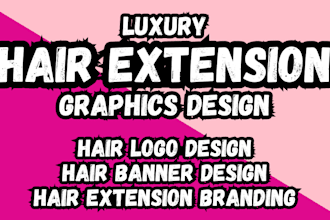 luxury hair extension website header hair extension logo, banner and branding