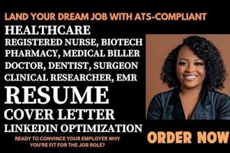 write ats job winning resume for registered nurse, medical, healthcare industry