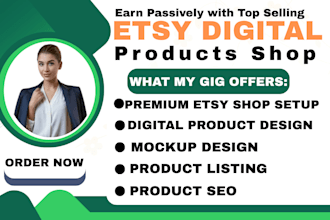set up etsy digital products shop, etsy digital planner, etsy shop set up