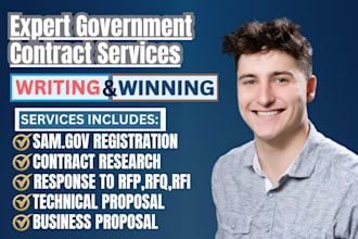 do government contract bid proposal rfp, grant writing