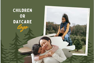 create children pictures and daycare logo