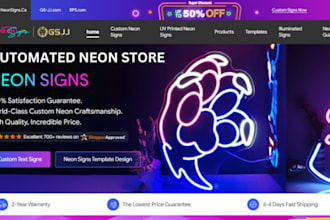 design neon shopify store, neon light dropshipping store