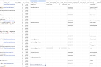 mine instagram data, emails, phone numbers and more