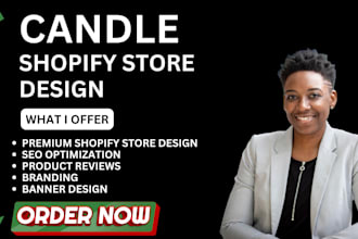 design stunning candle shopify store candle website candle dropshipping store