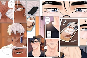 graphic novel, comic page, manga artist, anime illustration, webtoon, webcomic