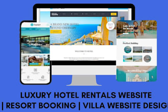 design luxury hotel rentals wordpress website, resort booking and villa website