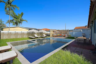 do add pool, add basic landscape, add leaves, add grass