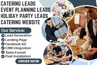 generate catering leads event planning leads holiday party leads sale funnel
