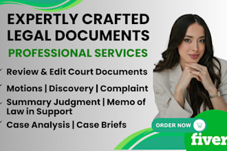 review legal motions, complaints and lawsuits for your case