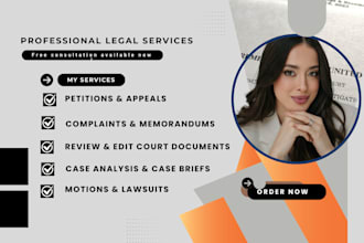 write appeals, petitions, motions, lawsuits, case briefs,complaints and contract