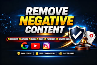 remove mugshots, articles, blogs, cases and negative links from google