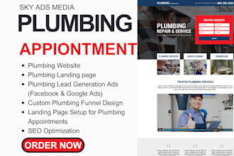 set plumbing appointments for plumbing leads funnel facebook ad plumbing website